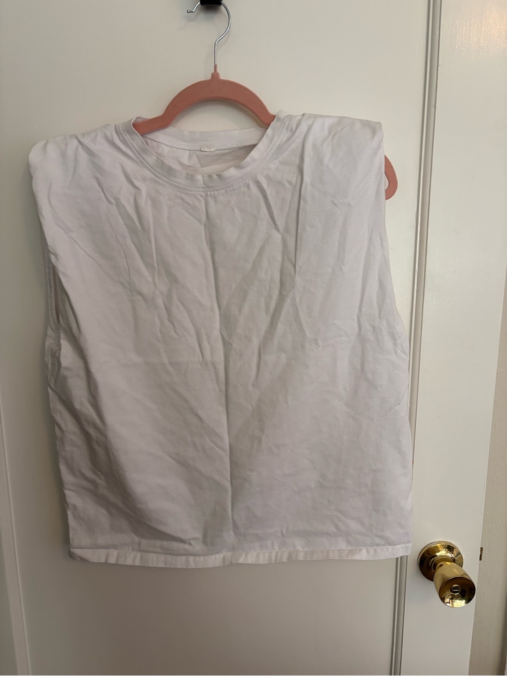 ALO Yoga White Muscle Tank with Crew Neck - Picture 1 of 2